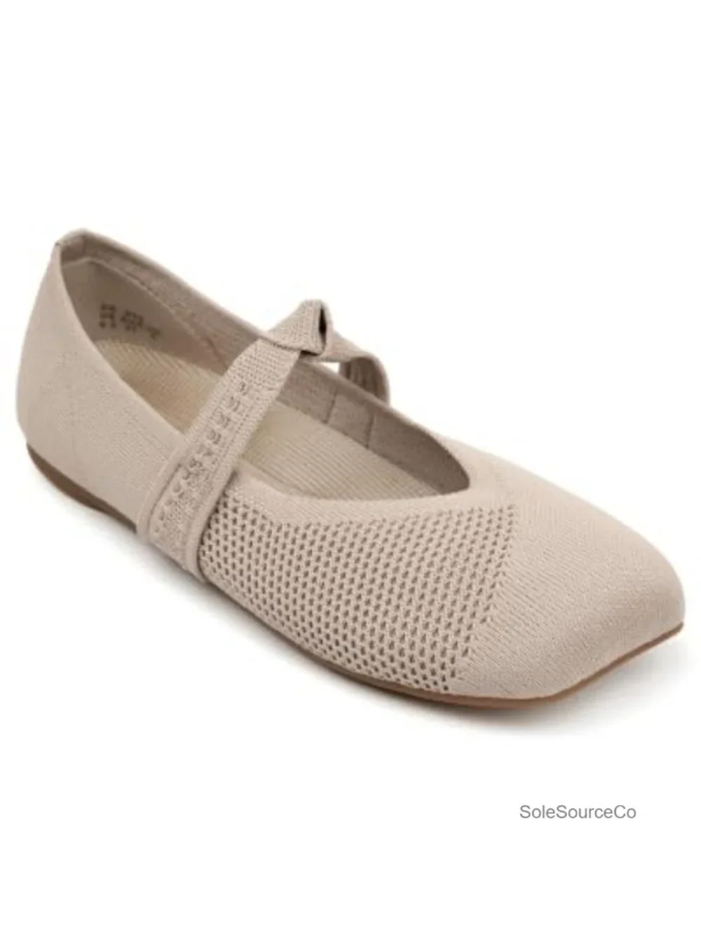 Women's Wide Toe Knit Ballet Flats Mary Jane Pull-On Everyday Shoes